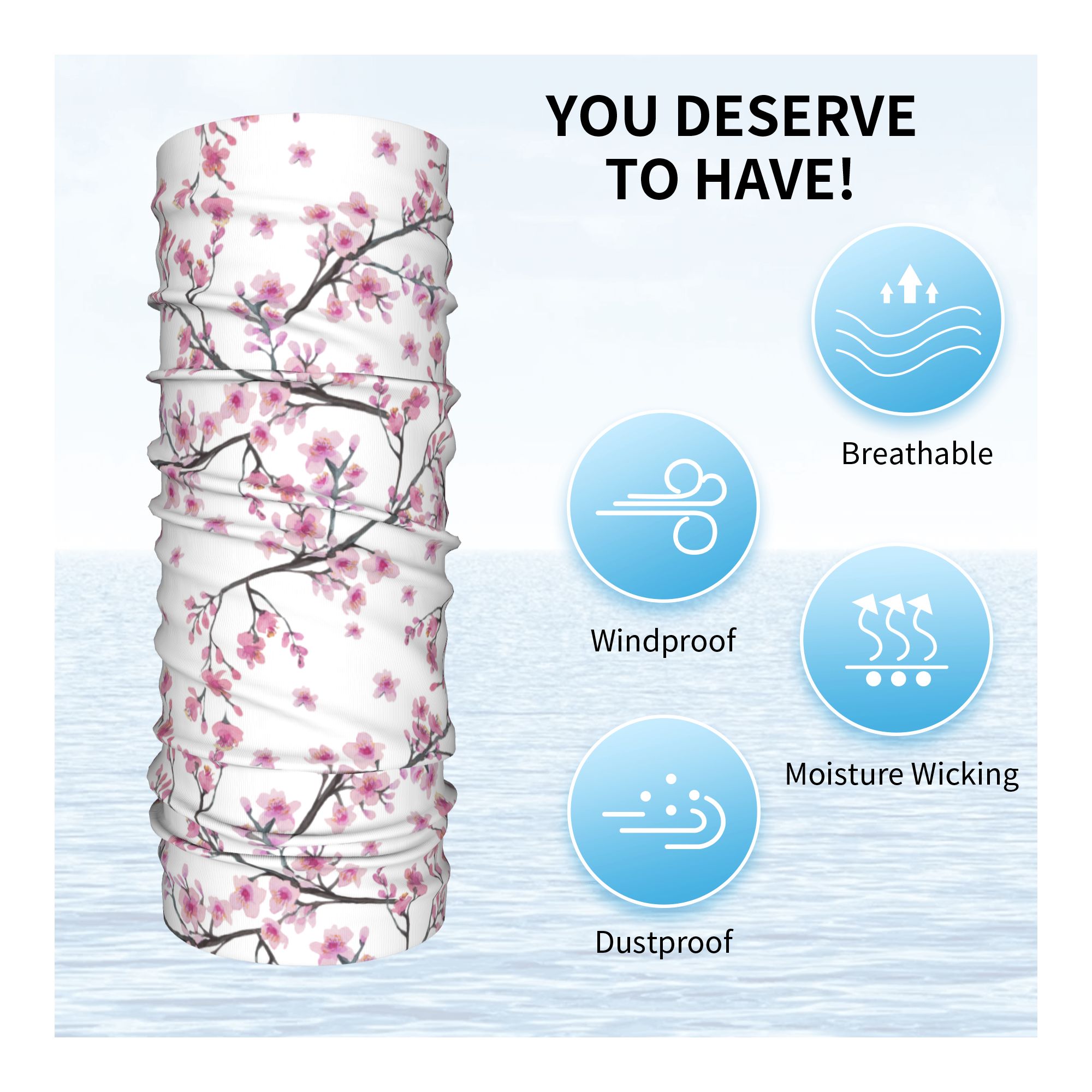 Japan Sakura Cherry Blossoms w – обзор и цена Neck Gaiter Face Cover