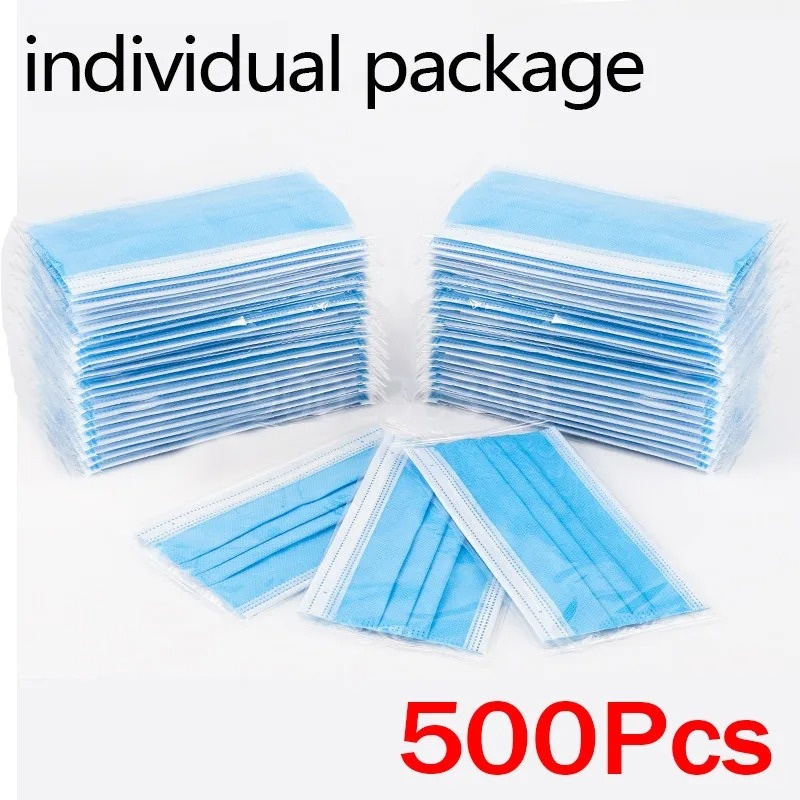 50-500pcs Disposable Adults in – обзор и цена Disposable Mask Blue