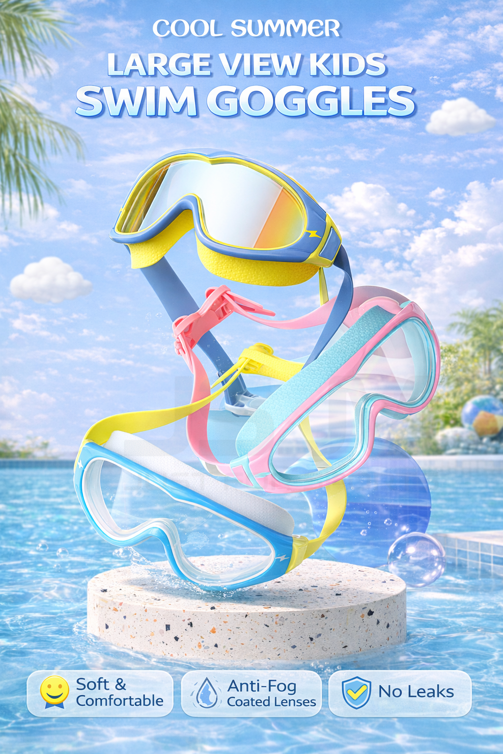 JSJM Kids Swimming Goggles Big – обзор и цена Silicone Mask Bracket