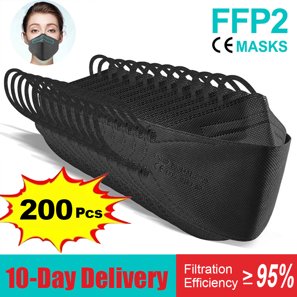 10-200pcs fpp2 fish mask kn95  – обзор и цена Disposable Surgical Mask