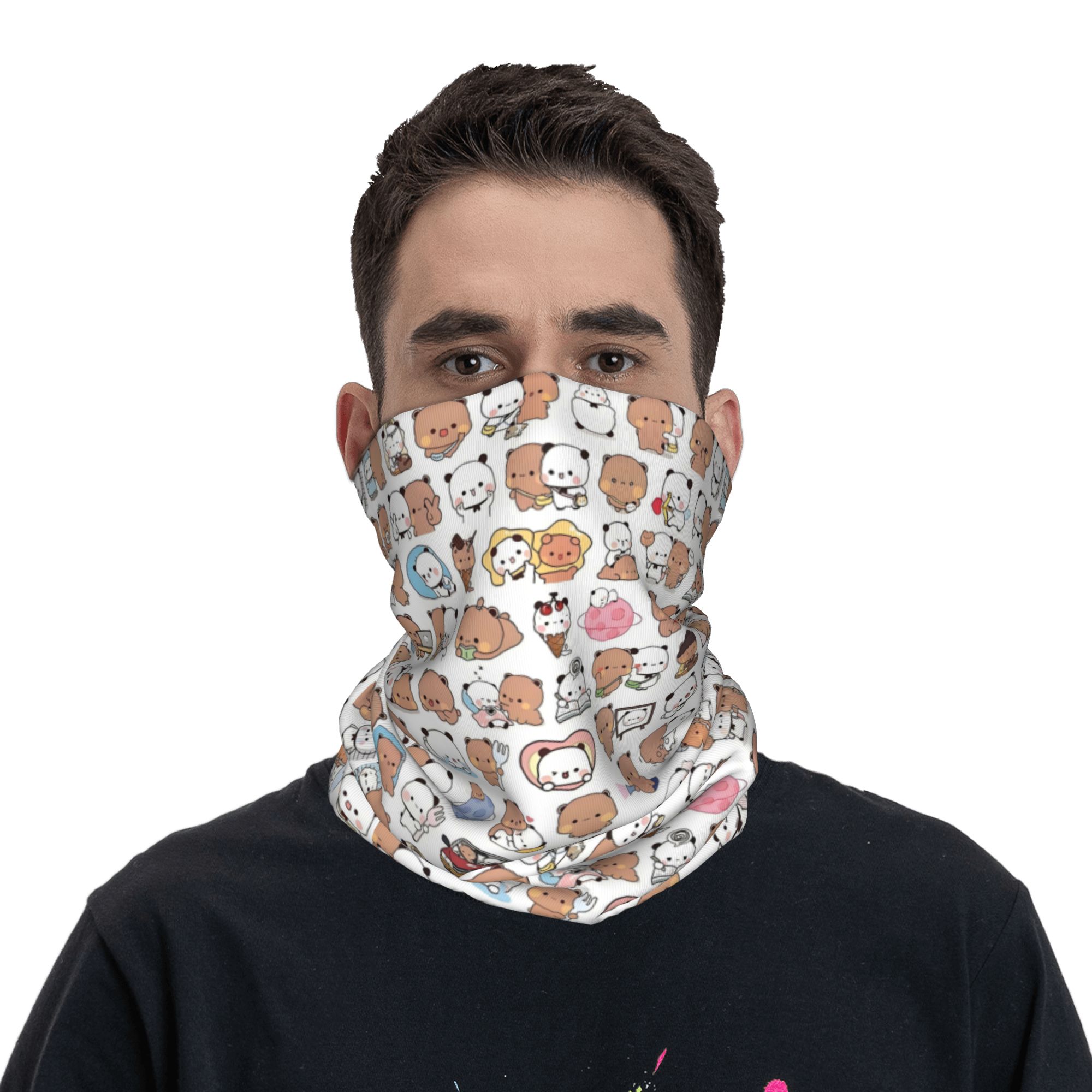 Custom Bear Cartoon Peach And  – обзор и цена Neck Gaiter Face Cover