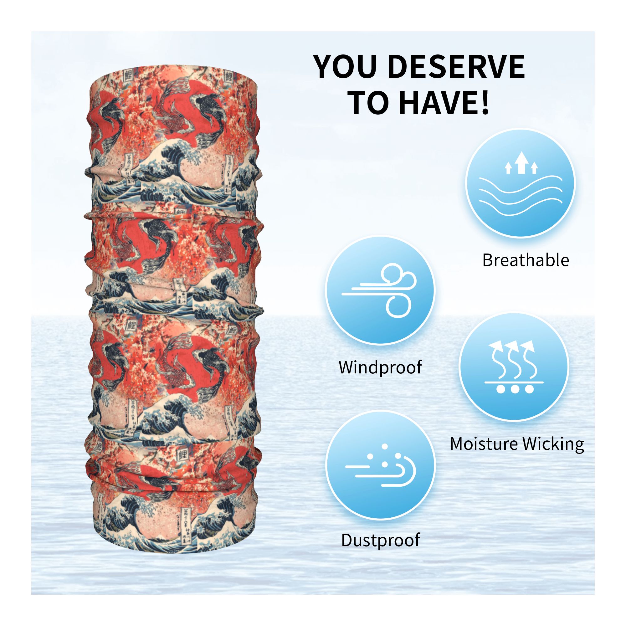 Koi Fish and Great Wave off Ka – обзор и цена Sports Mask Breathable